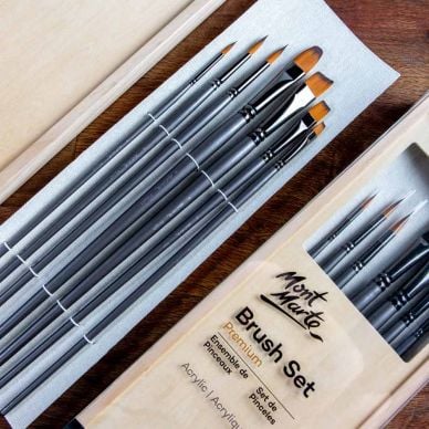 Mont Marte Acrylic Brush Set in Box Premium 7pc BMHS0001