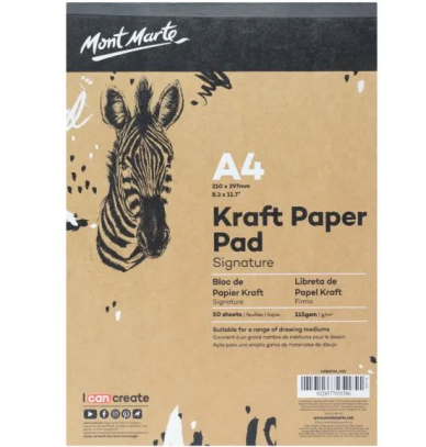 Mont Marte Kraft Paper Pad 115gsm A4