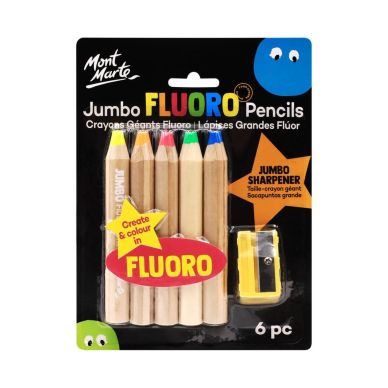 Mont Marte Jumbo Fluoro Pencils 6pc