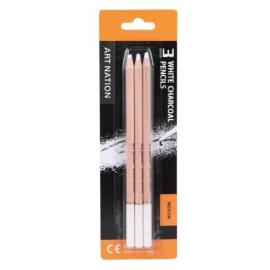 Art Nation white charcoal pencils Set 3pcs