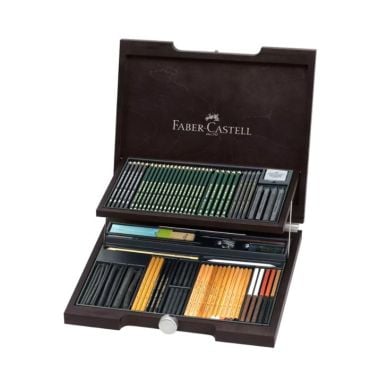 Faber Castell - Pitt Monochrome wooden case (85) Pieces