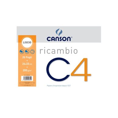CANSON RICAMBIO C4 24X33CM 200GR 20FG LISCIO 