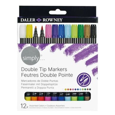 Daler Rowney Simply Dual Tip Marker Set of 12 