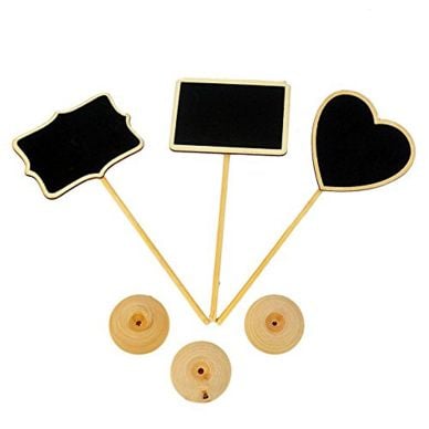 Wooden 3 Shapes Blackboards Message Number Tag Wedding Table
