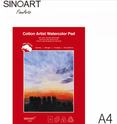 Sinoart Cotton Artist Watercolor Pad 300gsm A4