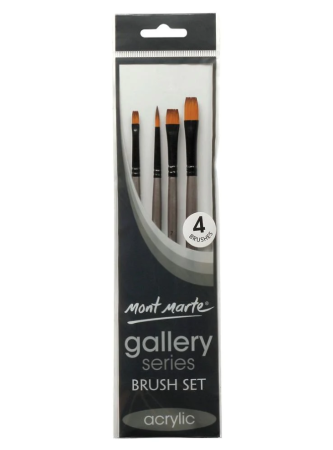 MontMarte Gallery Flat Brushes Set Of 4Pcs