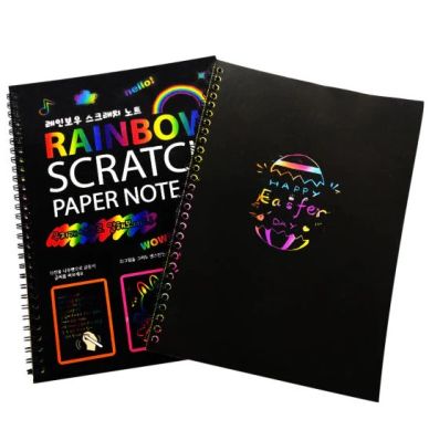 Rainbow Scratch Paper Note Pad Magic Doodle Notebook