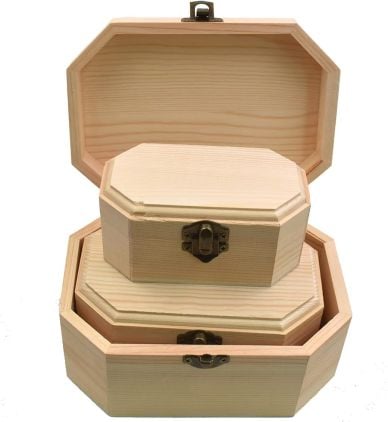 Octagon Shape Wooden Boxes WOO1119