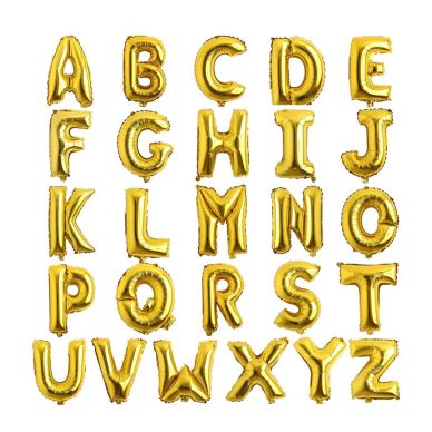 Foil Balloons Gold A-Z 16Inches