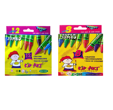 Kid Art Jumbo Crayons Set Of 8 & 12 Pcs