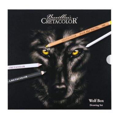 Cretacolor Wolf Box ( Black &amp; White ) Charcoal Set 25pcs