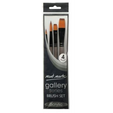 MontMarte Gallery Series Flat & Round Brushes Set Of 4Pcs