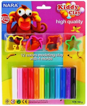 Kiddy Clay 12 color Modeling Clay With 4 Molds