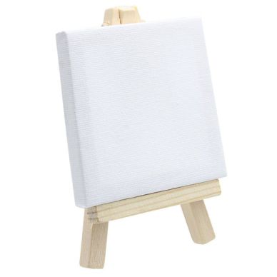 KEEP SMILING MINI DISPLAY EASEL WITH CANVAS 10X10 CM