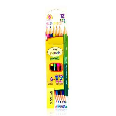 Dollar My Pencil – 6 Dual End Color Pencils – Set of 12 Color