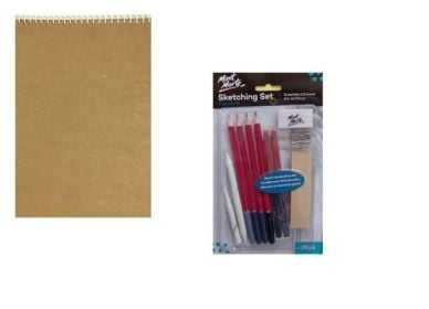 A4 Cartridge Sketch Book with MM Sketching Set 13pc 