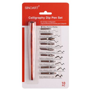 Sinoart Calligrahy Dip Pen Set Of 10Pcs