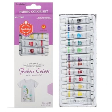 Keep Smiling Fabric Color Paint Set Of 12x6ml