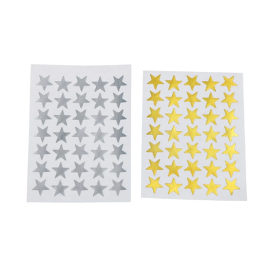 Star Stickers Gold Silver Self Adhesive Pack Of 10 Pcs
