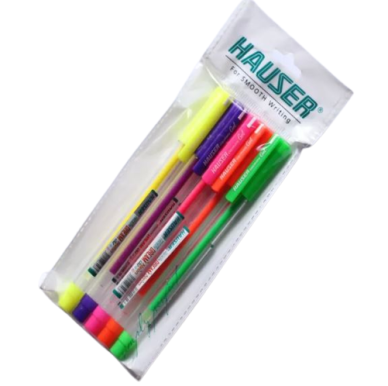 Hauser Gel Pen Neon Color 5 Pcs Set