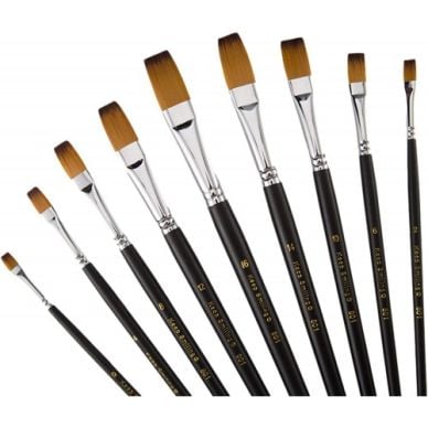 Keep Smilling Artist Flat Brushes Set  9 Pcs 801