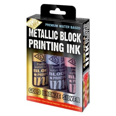 ESSDEE METALLIC BLOCK PRINTING INK SET PACK OF 3 X 100ML LPI/A3M