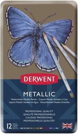 Derwent Metallic Watercolour Pencils Set Of 12 0700456