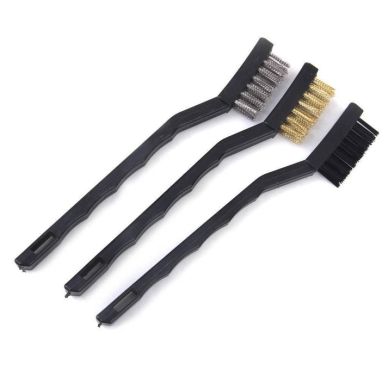 3Pcs Wire Brush Stainless Steel Nylon Brass Wire Brushes Cleaning Rust Kit