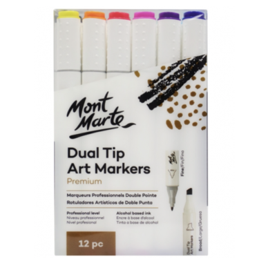 Mont Marte Dual Tip Alcohol Art Markers 12pcs