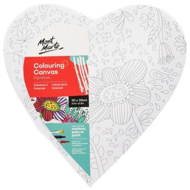 Mont Marte Colouring Canvas Heart Signature 30cm (11.8in) - Blooms