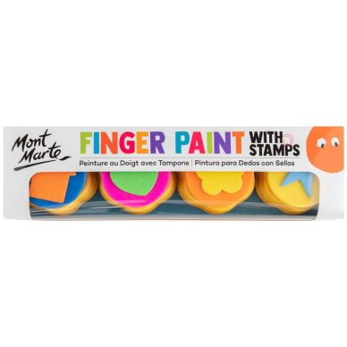 Mont Marte Finger Paints With Stamps 28ml 4pc