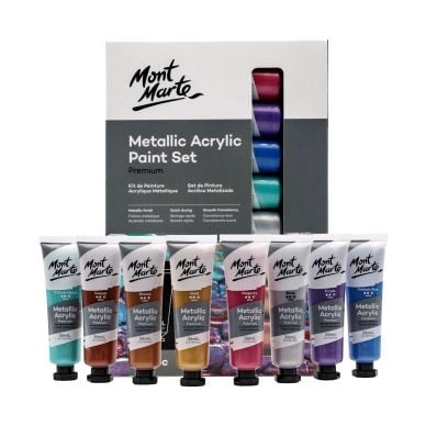 Mont Marte Metallic Acrylic Paint 8Pcs X 36ML