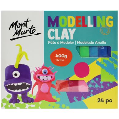 Mont Marte Modelling Clay 400g 24pc MMKC0176