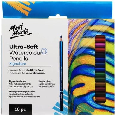 Mont Marte Ultra-Soft Watercolour Pencils Signature 18pc MPN0107