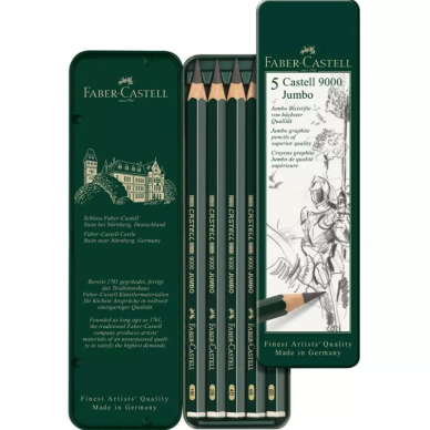 Faber Castell Jumbo Graphit Pencil Tin of 5